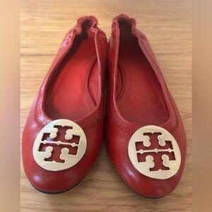 Tory Burch Red Travel Ballerina Flats